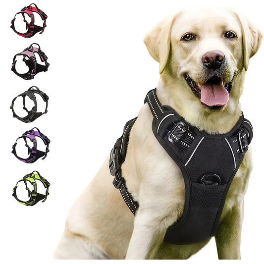 No-Pull Dog Harness — Adjustable Reflective Safety Vest for Small, Medium & Large Dogs