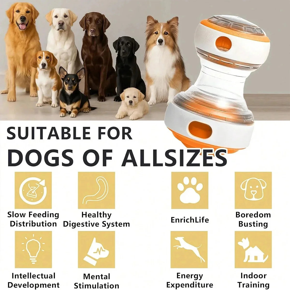 Interactive Dog Treat Dispenser – Slow Feeder Puzzle Toy for Mental Enrichment