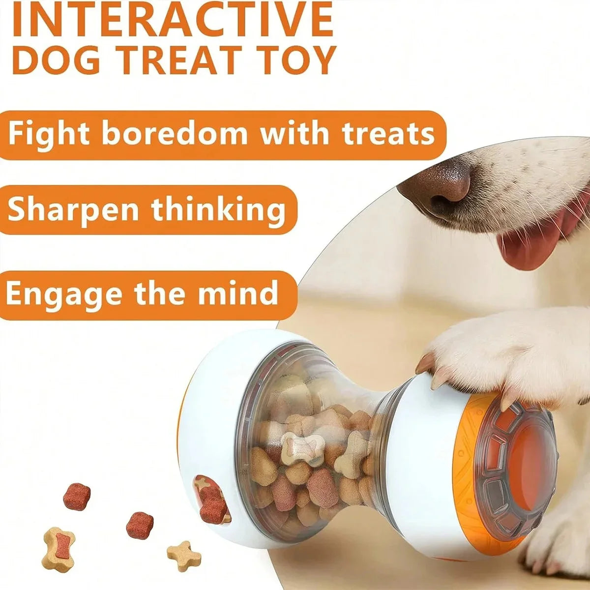 Interactive Dog Treat Dispenser – Slow Feeder Puzzle Toy for Mental Enrichment
