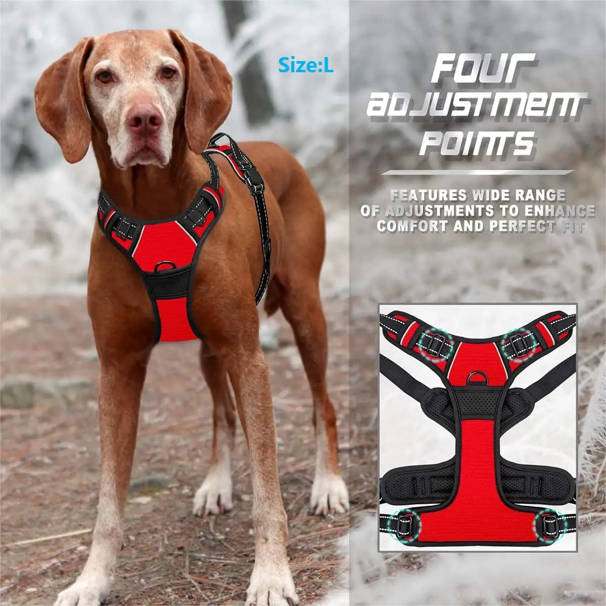No-Pull Dog Harness – Calm, Pain-Free Walks for Dogs of Every Size (Reflective & Adjustable)