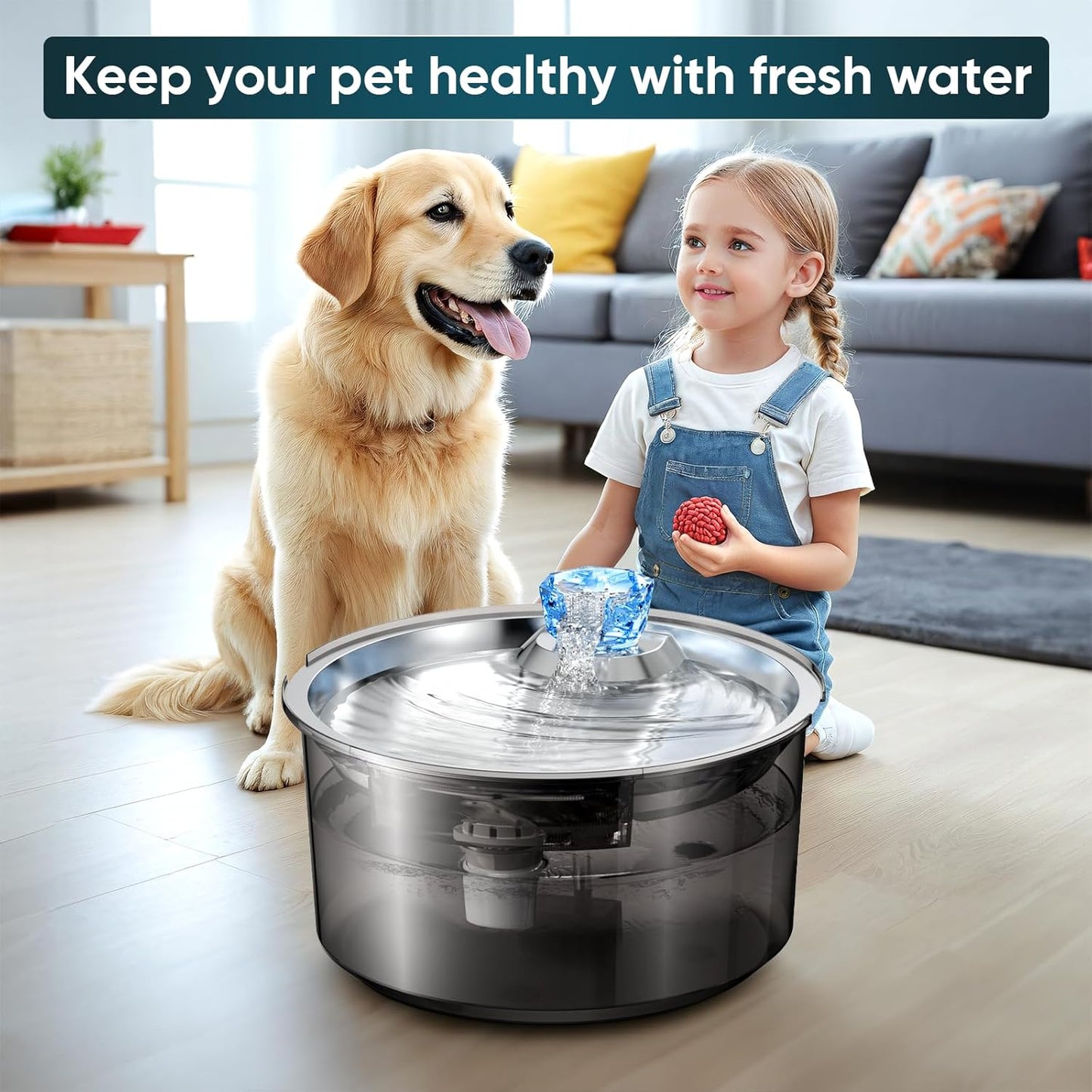 Automatic Pet Water Fountain – 2.6 Gal/10L Circulating Dispenser for Dogs, Cats & Multiple Pets